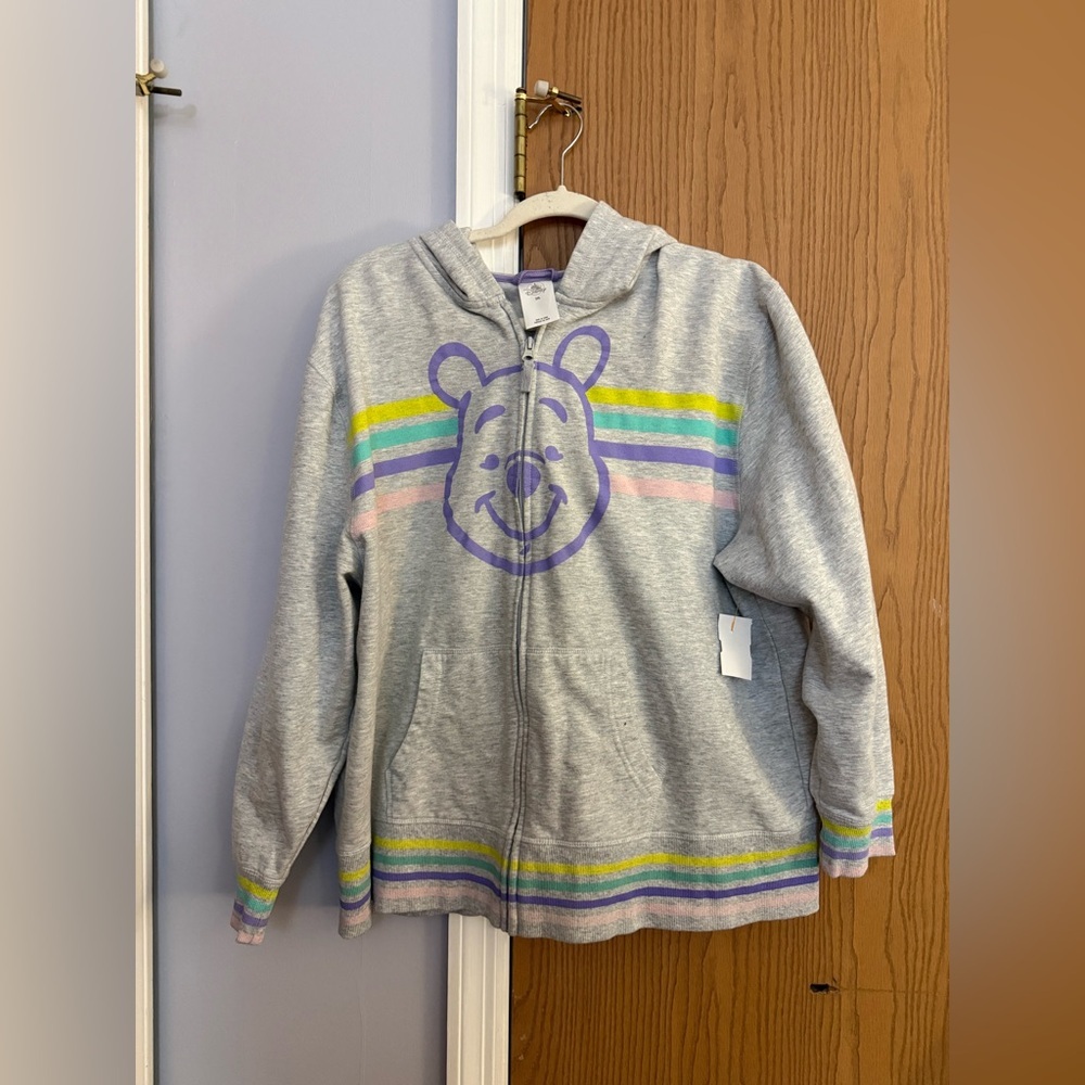 Disney Winnie The Pooh Gray Zip Up Hoodie